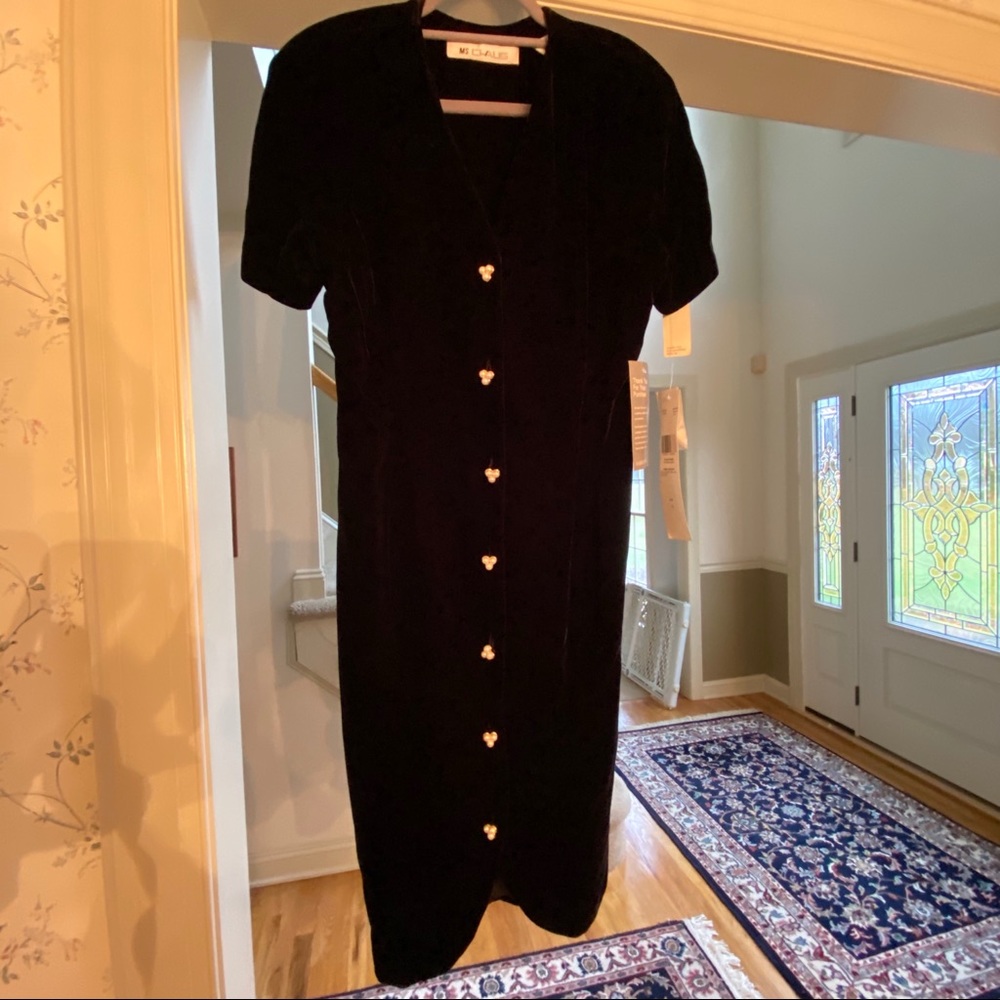NWT Vintage Chaus Black Velvet Dress